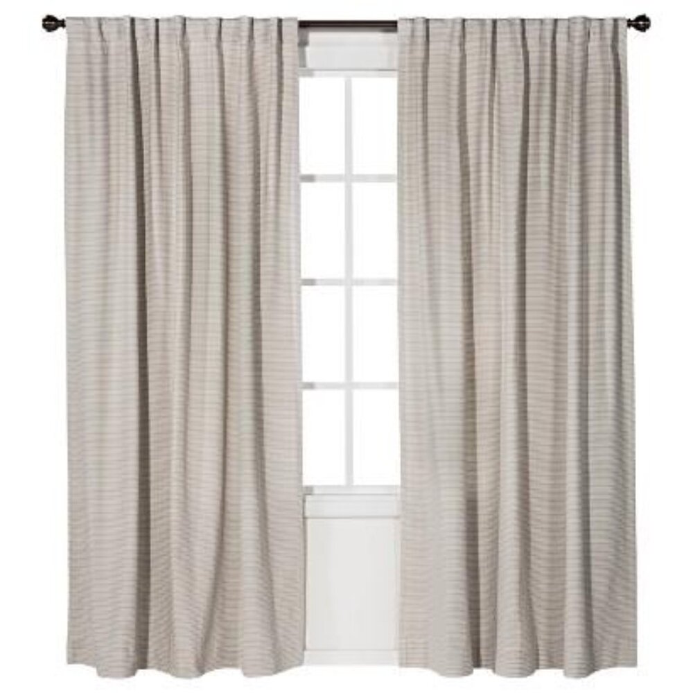 4 Nate Berkus™ for Target Linen Weave Cotton Curtain Panels - Gray/Ivory 54x95"